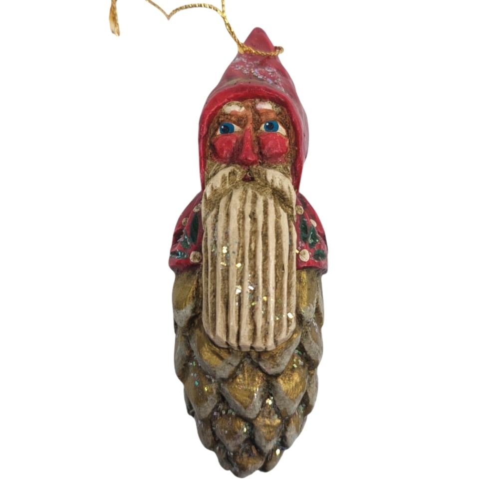 Pam Schifferl Santa Pinecone Christmas Ornament